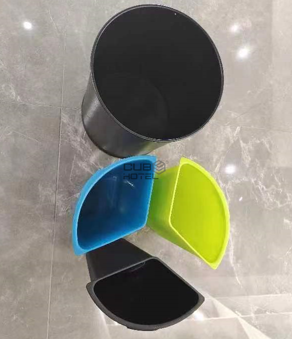 Balde Hotel Reciclagem Preto com Separadores 3x4.5L